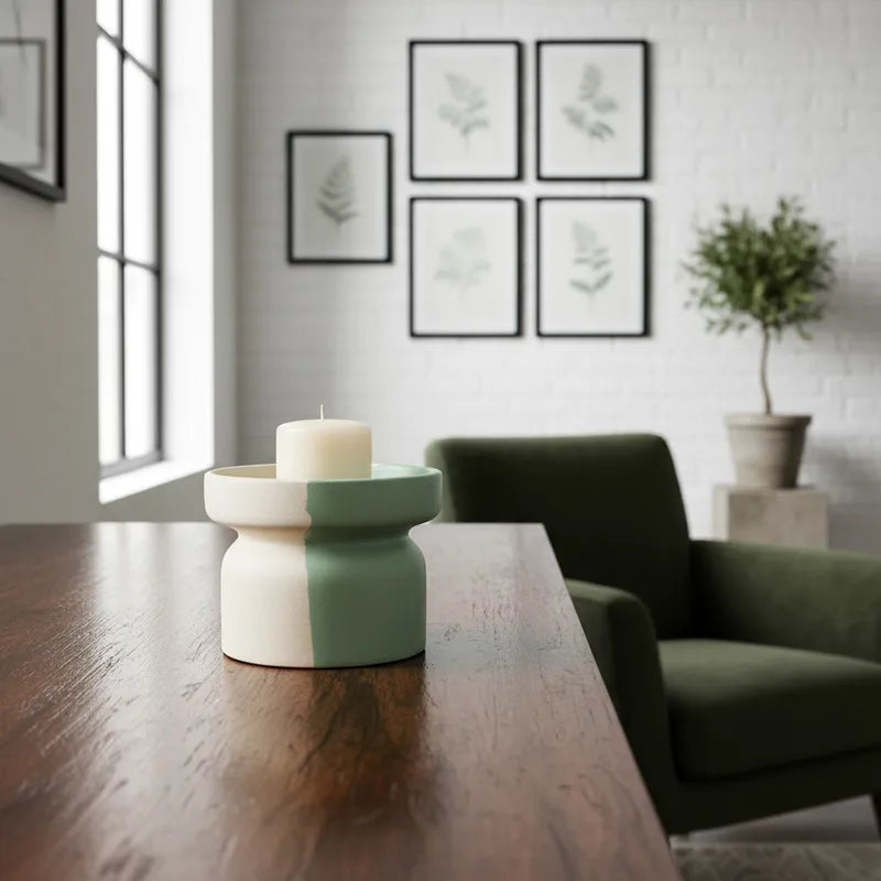 Porta Vela Cerámica Esmaltada 2 Modelos - Frank Home Porta Vela Frank Home Chile