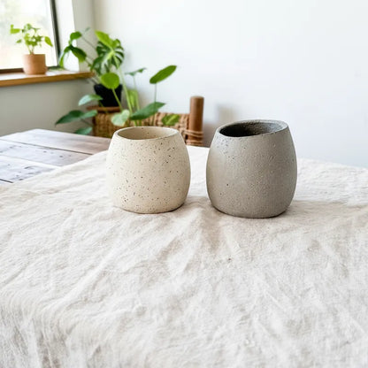 Porta Macetero Cerámica Textura Cemento Industrial Porta Macetero Frank Home Chile