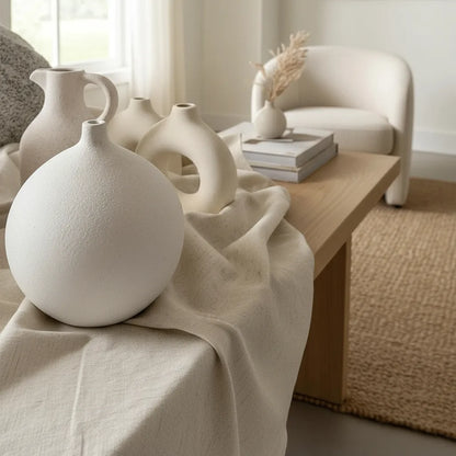 Florero Redondo Cerámica Florero Frank Home Chile