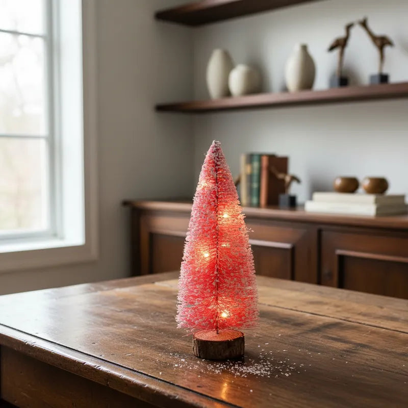 Mini Árbol Navidad Verde o Rojo con luz 20 cm Adorno Frank Home Chile