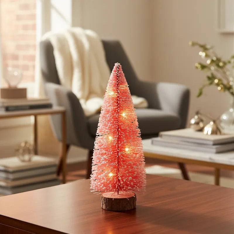 Mini Árbol Navidad Verde o Rojo con luz 20 cm Adorno Frank Home Chile