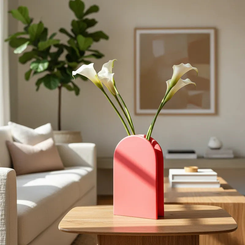 Florero Arco Cerámica Color Sandía 18cm - Frank Home Florero Frank Home Chile