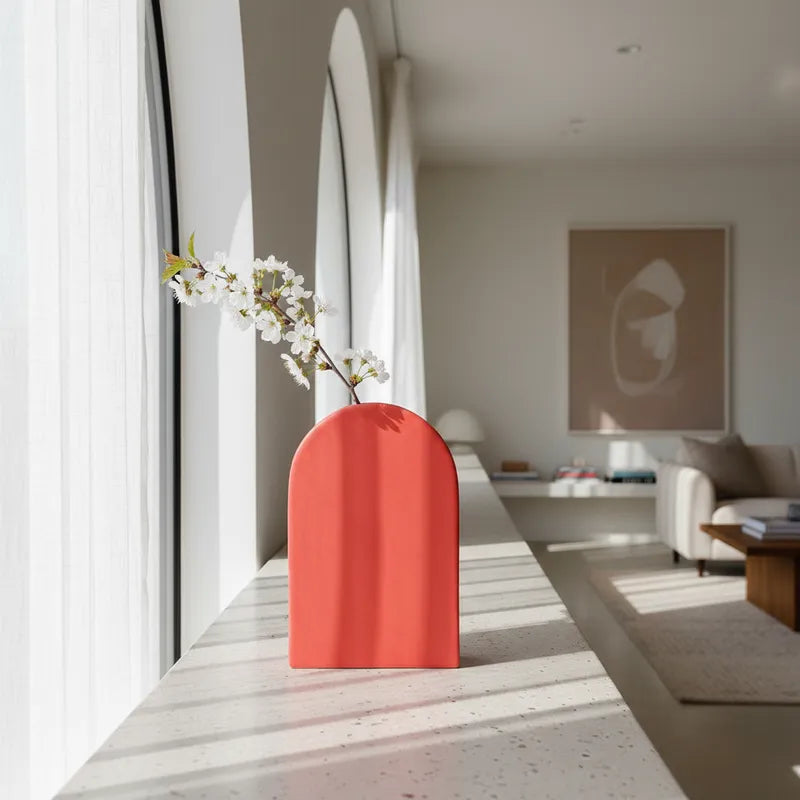 Florero Arco Cerámica Color Sandía 18cm - Frank Home Florero Frank Home Chile