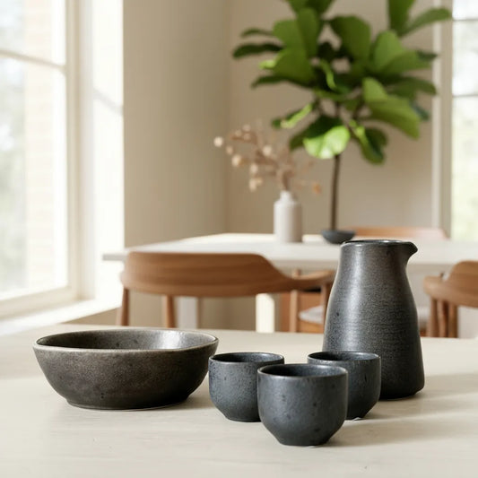 Set Aperitivos Jarrita 300ml Bowl 14cm y 3 Vasitos - Cerámica set jarra y vasos Frank Home Chile