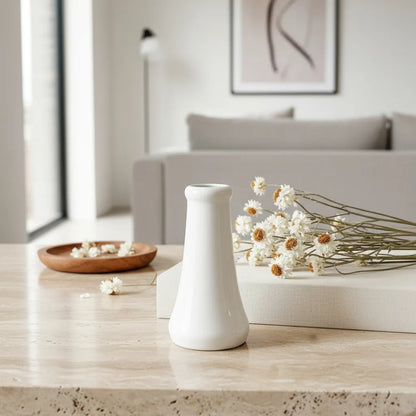 Mini Florero Solitario Cerámica Blanca Florero Frank Home Chile