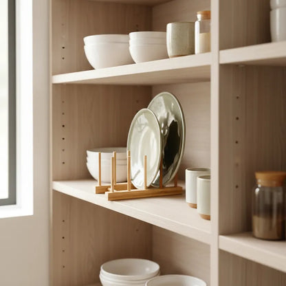 Soporte Organizador Platos Vajilla Bambú 34.5cm - 4 Tamaños Soporte Frank Home Chile