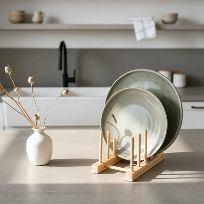 Soporte Organizador Platos Vajilla Bambú 34.5cm - 4 Tamaños Soporte Frank Home Chile