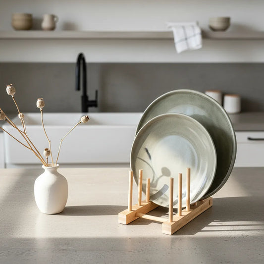 Soporte Organizador Platos Vajilla Bambú 34.5cm - 4 Tamaños Soporte Frank Home Chile