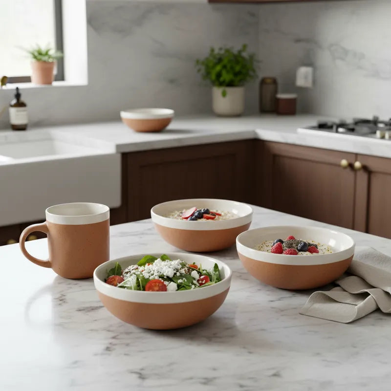 Tazón Bicolor Cerámica Artesanal 9,5x10cm Tazon Frank Home Chile