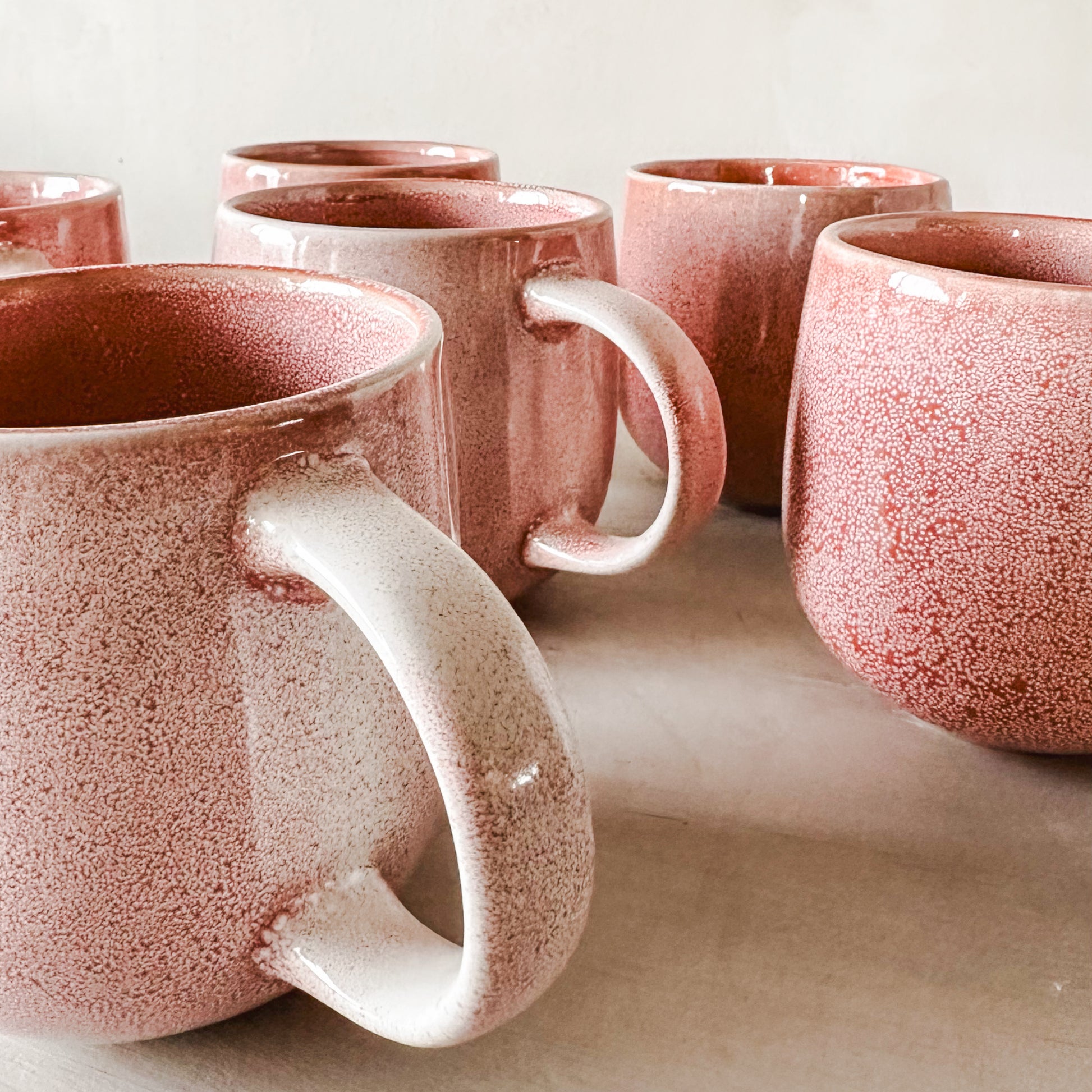 Set 6 tazones cerámica rosa destonalizados 350 ml Tazon Frank Home Chile