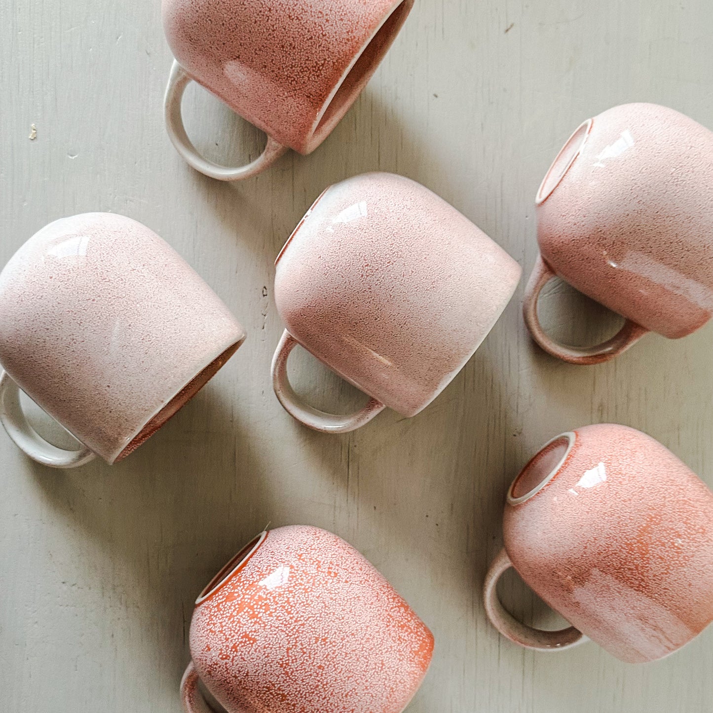 Set 6 tazones cerámica rosa destonalizados 350 ml Tazon Frank Home Chile