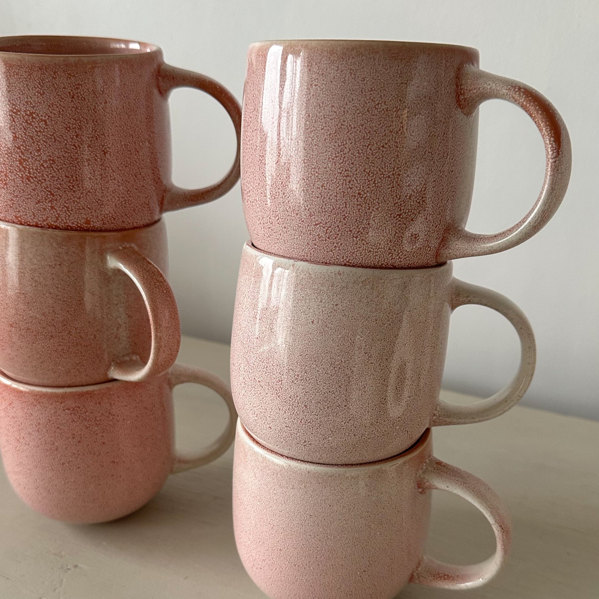 Set 6 tazones cerámica rosa destonalizados 350 ml Tazon Frank Home Chile