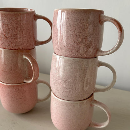 Set 6 tazones cerámica rosa destonalizados 350 ml Tazon Frank Home Chile