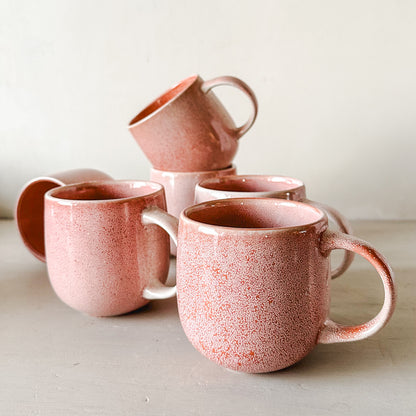 Set 6 tazones cerámica rosa destonalizados 350 ml Tazon Frank Home Chile