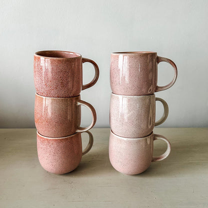 Set 6 tazones cerámica rosa destonalizados 350 ml Tazon Frank Home Chile