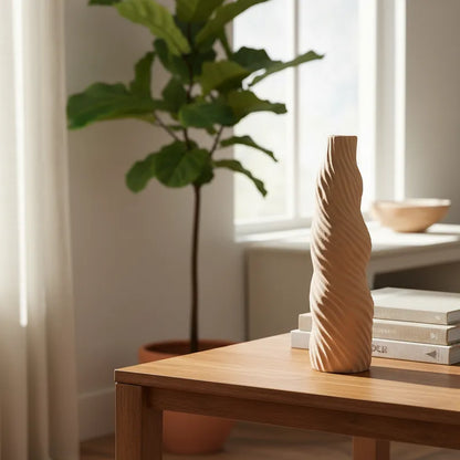 Floreros Terracota Artesanales - Diseño Hojas y Espiral 30-33cm Florero Frank Home Chile