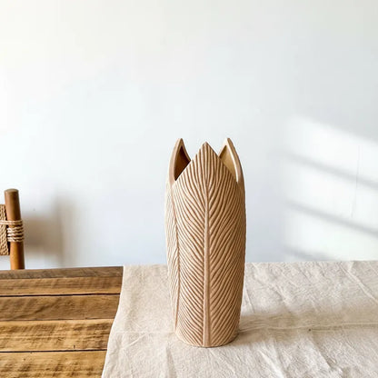 Floreros Terracota Artesanales - Diseño Hojas y Espiral 30-33cm Hojas Florero Frank Home Chile