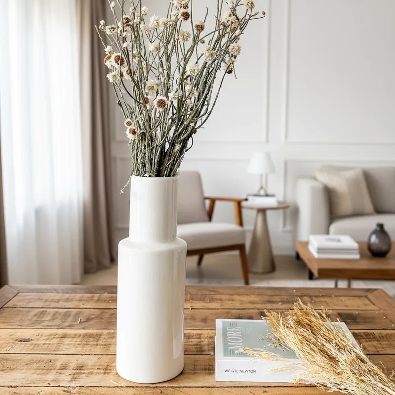 Florero Cerámica Esmaltada Tubo Florero Frank Home Chile