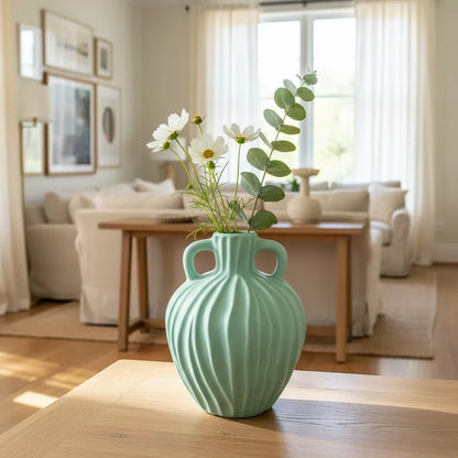 Vasija Cerámica Turquesa 18cm - Frank Home Florero Frank Home Chile