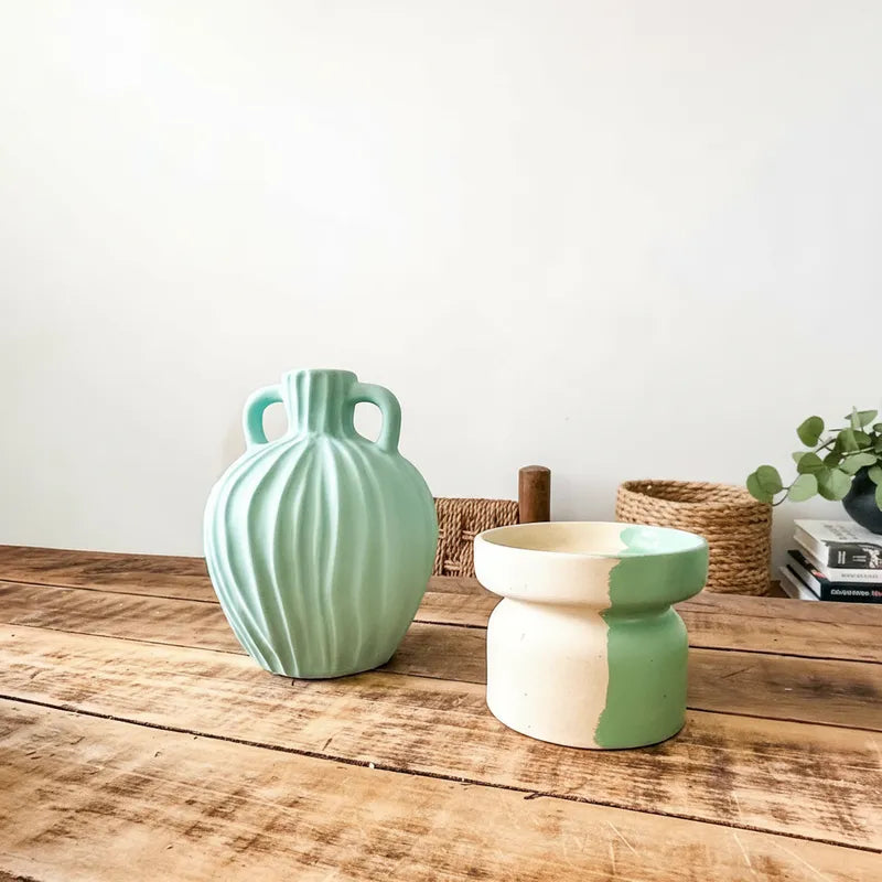 Vasija Cerámica Turquesa 18cm - Frank Home Florero Frank Home Chile