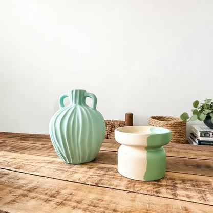 Vasija Cerámica Turquesa 18cm - Frank Home Florero Frank Home Chile