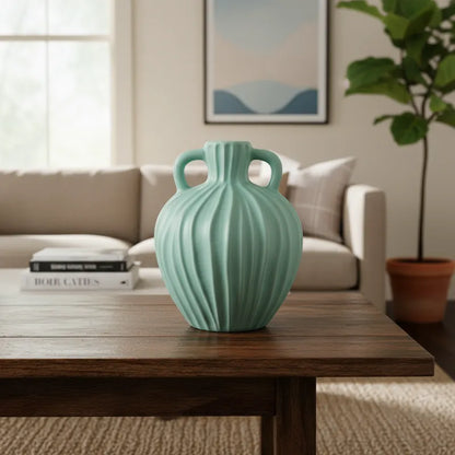 Vasija Cerámica Turquesa 18cm - Frank Home Florero Frank Home Chile