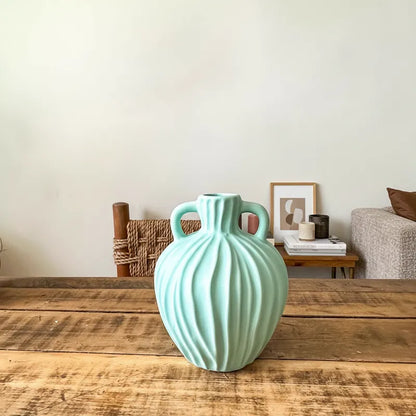 Vasija Cerámica Turquesa 18cm - Frank Home Florero Frank Home Chile