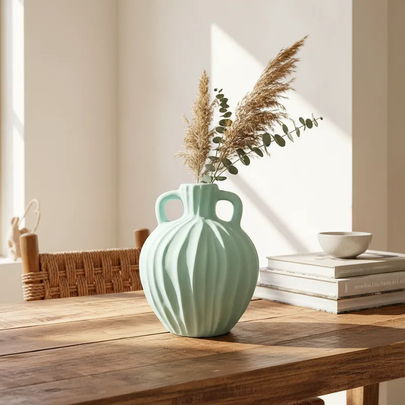 Vasija Cerámica Turquesa 18cm - Frank Home Florero Frank Home Chile