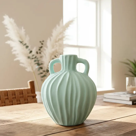 Vasija Cerámica Turquesa 18cm - Frank Home Florero Frank Home Chile