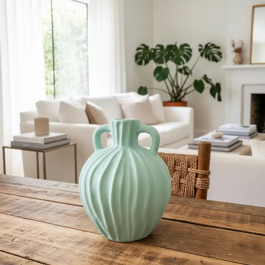 Vasija Cerámica Turquesa 18cm - Frank Home Florero Frank Home Chile