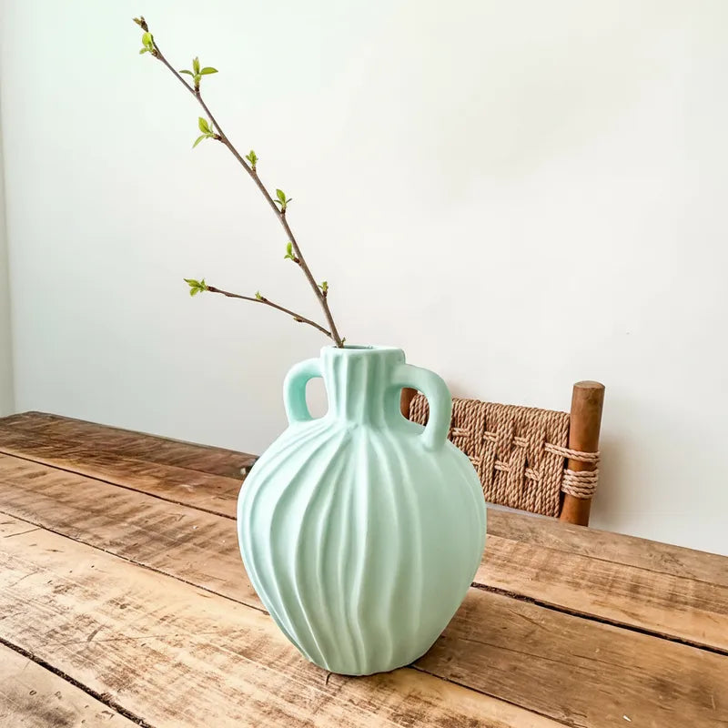 Vasija Cerámica Turquesa 18cm - Frank Home Florero Frank Home Chile