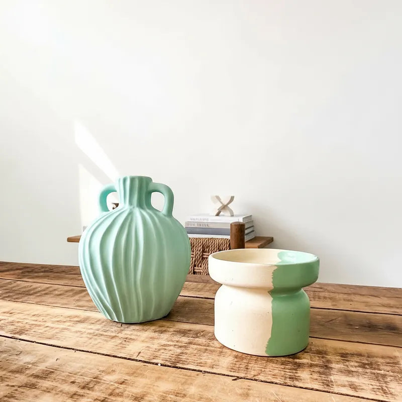 Vasija Cerámica Turquesa 18cm - Frank Home Florero Frank Home Chile