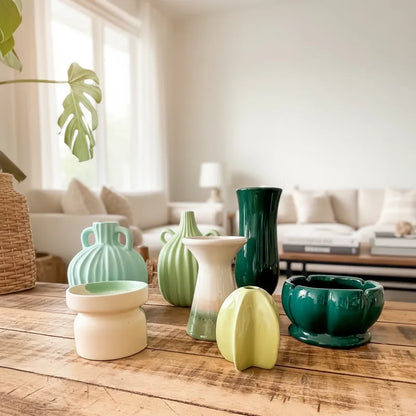 Vasija Cerámica Turquesa 18cm - Frank Home Florero Frank Home Chile