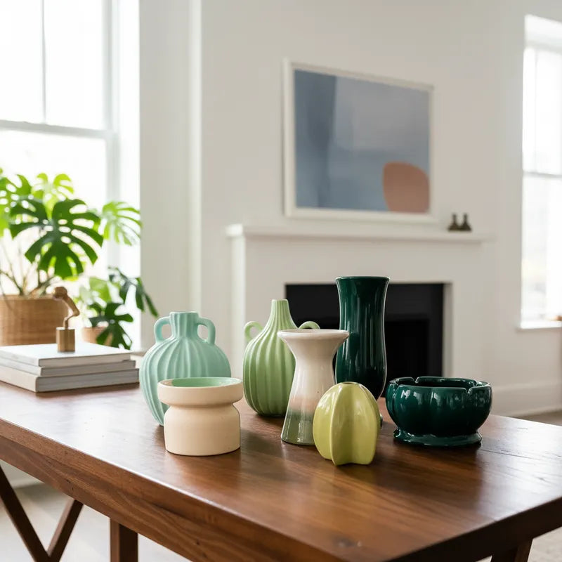 Vasija Cerámica Turquesa 18cm - Frank Home Florero Frank Home Chile