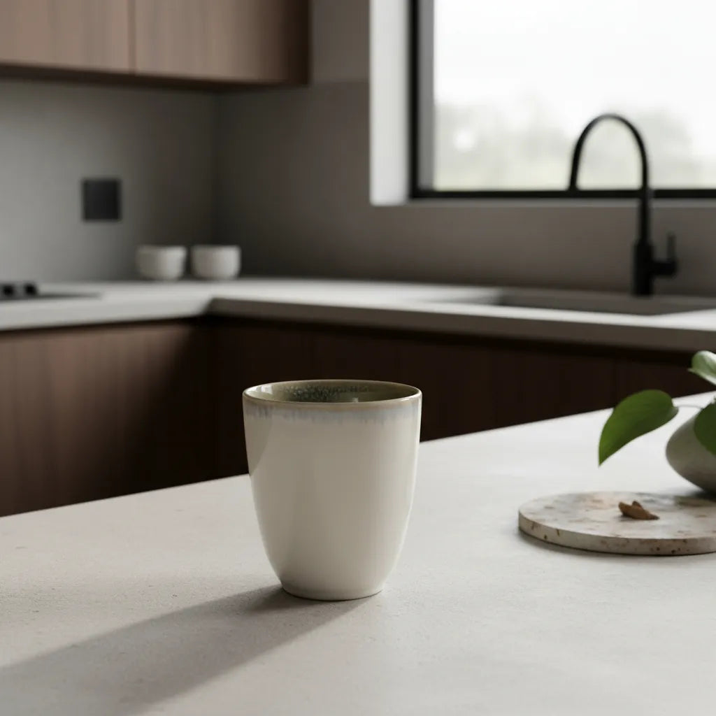 Set 6 Vasos Cerámica Aura 300ml Celeste Verde Café - Destonalizado Vasos Frank Home Chile