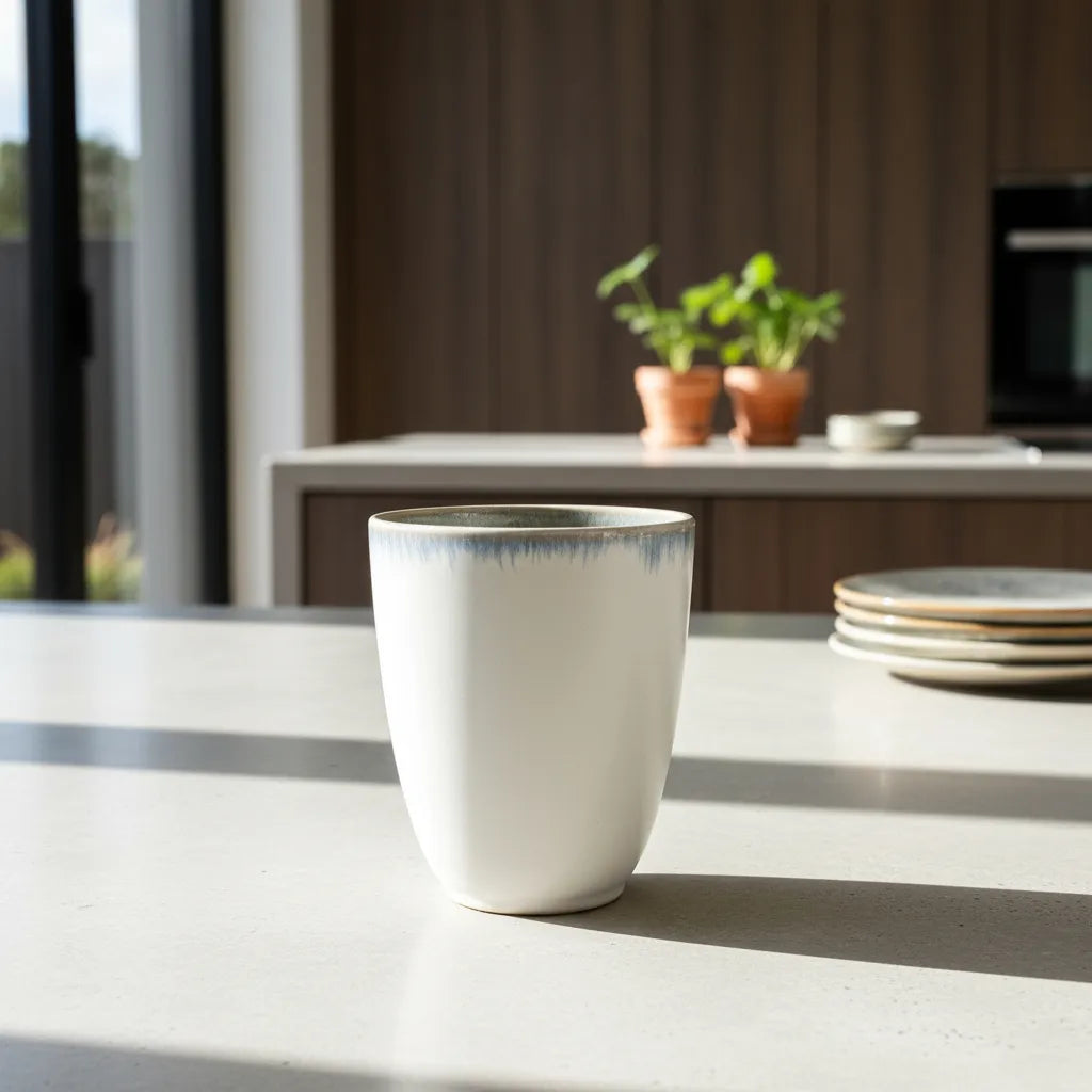 Set 6 Vasos Cerámica Aura 300ml Celeste Verde Café - Destonalizado Vasos Frank Home Chile