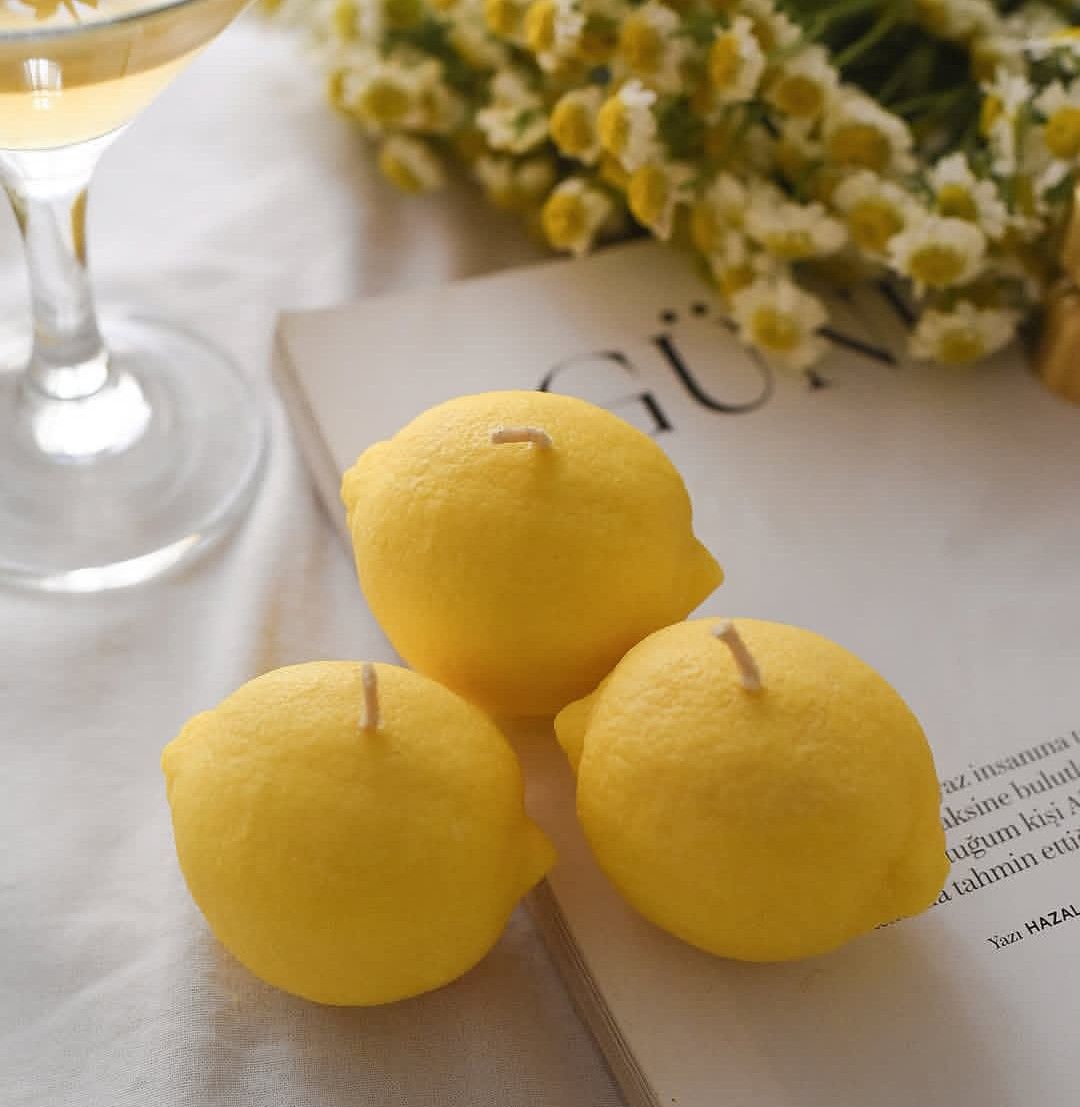 Vela Decorativa Limón - Diseño Realista Vela Frank Home Chile